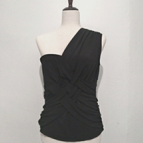 🎁ESCADA NWT One Shoulder w/ Front Criss-Cross Loose Bandaged Top ~RARE~ - Picture 2 of 16